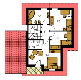 Plan de sol du premier étage - PREMIUM 216